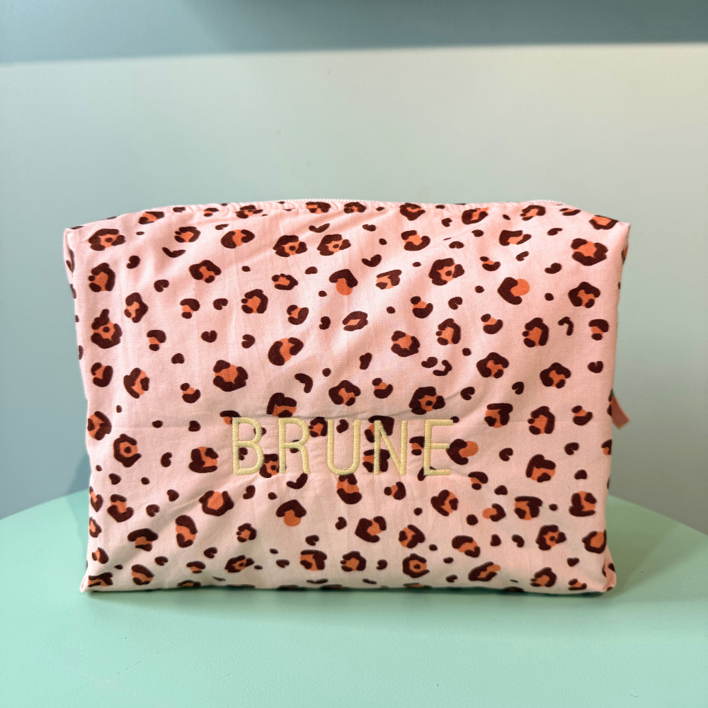 Trousse de toilette léopard - Personnalisable